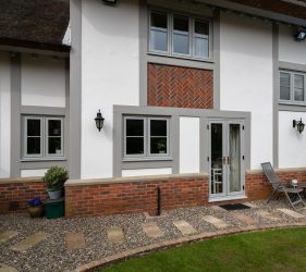 Painswick Agate Grey Flush French Patio Door and Timber Effect Windows