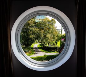 Bespoke Round Flush Sash Timber Effect Window - Circular Design