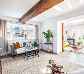 New Cottage Style Wood Effect Windows in Red Brick Barn Renovation Project