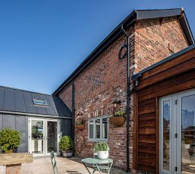 Traditional Flush French Doors for Extension in Barn Conversation Project