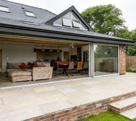 Large Sliding Glass Doors in Smart VisoGlide Plus Painswick Agate Grey