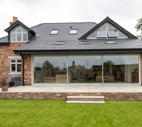 Large Sliding Glass Doors in Smart VisoGlide Plus Painswick Agate Grey